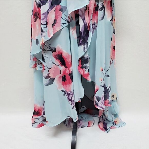 FASHION Nova Dazed In Floral Maxi Dress Layered Ruffle Backless V-neck Large - Picture 5 of 13